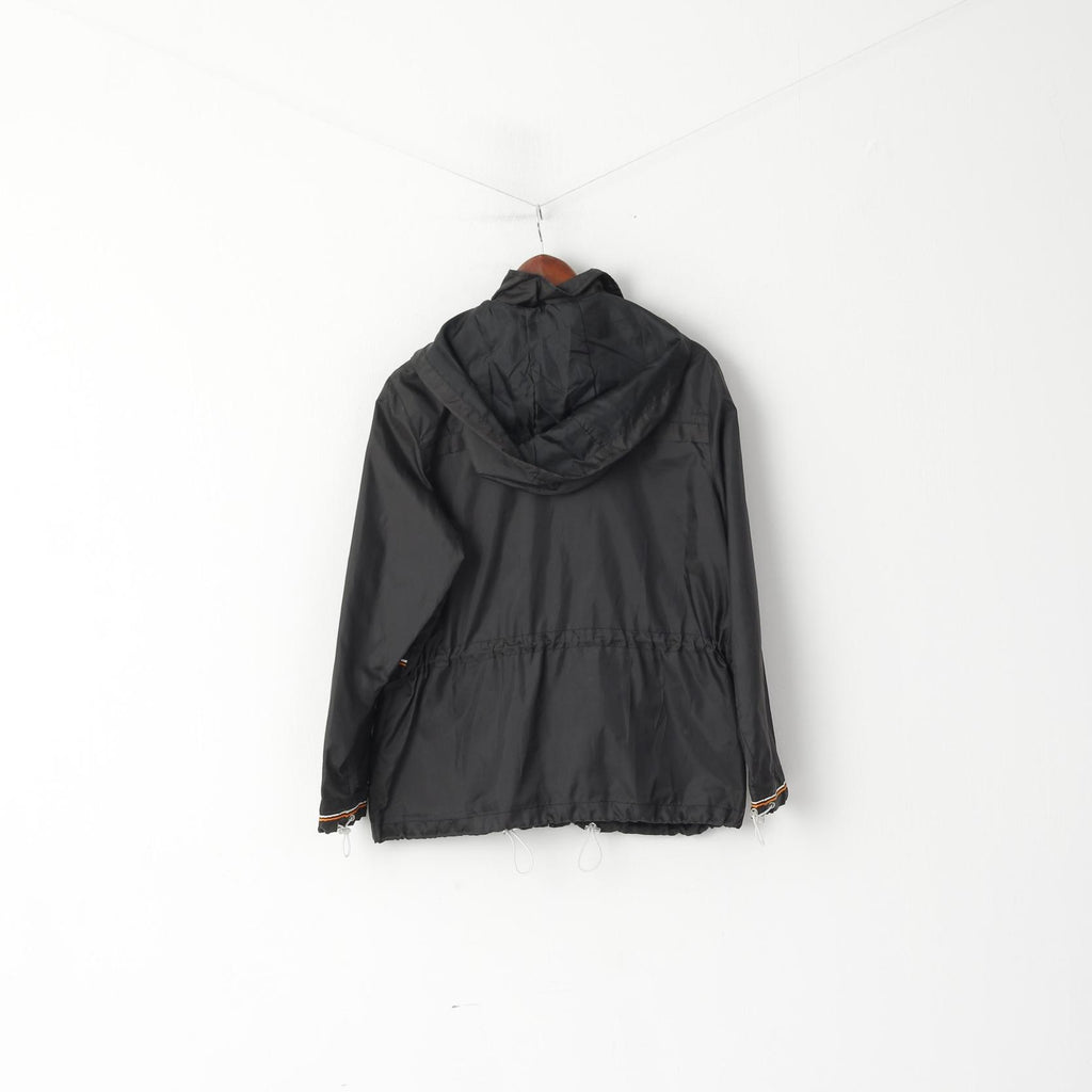 John F. Gee Veste noire à capuche avec fermeture éclair pour femme 16 42