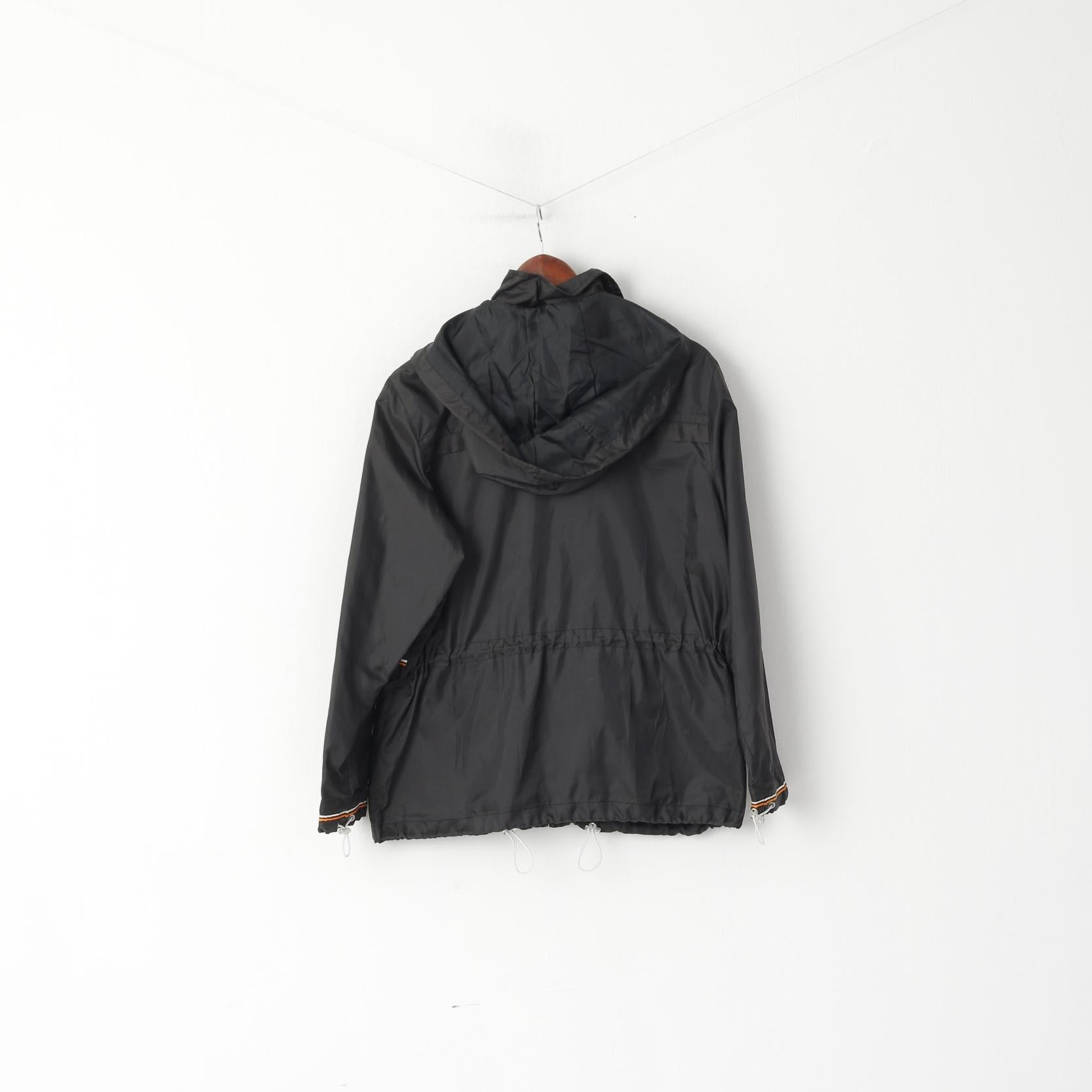 John F. Gee Veste noire à capuche avec fermeture éclair pour femme 16 42