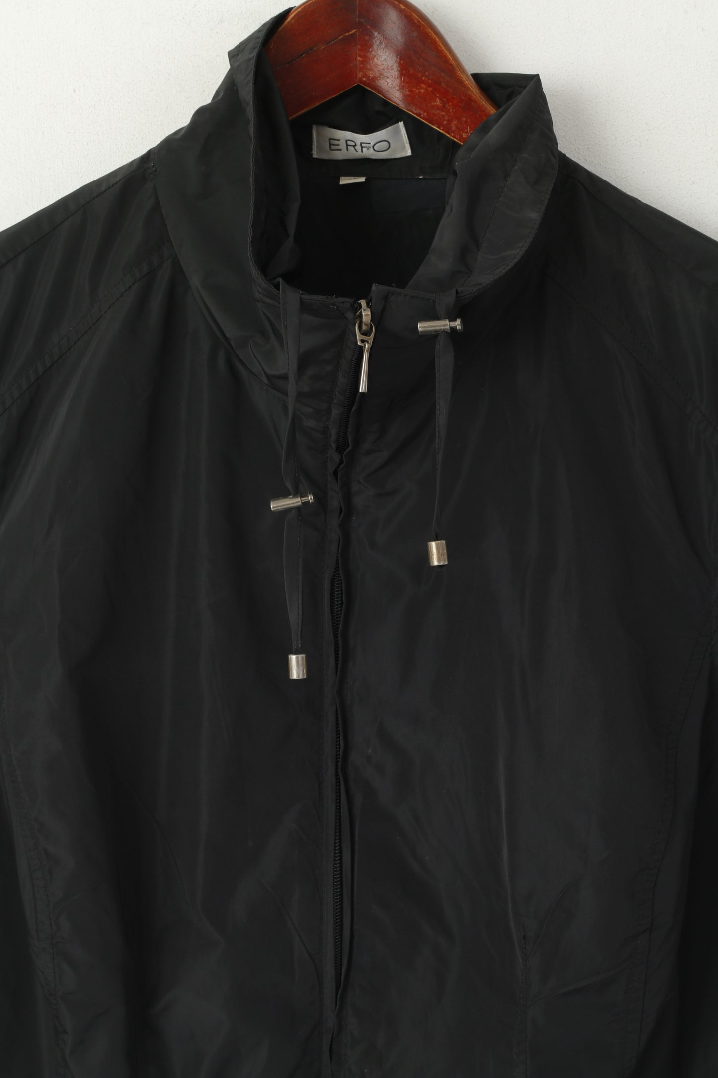 Erfo Women 48 XXL Vest Black Full Zipper Pocket Sleeveless Sportswear Top