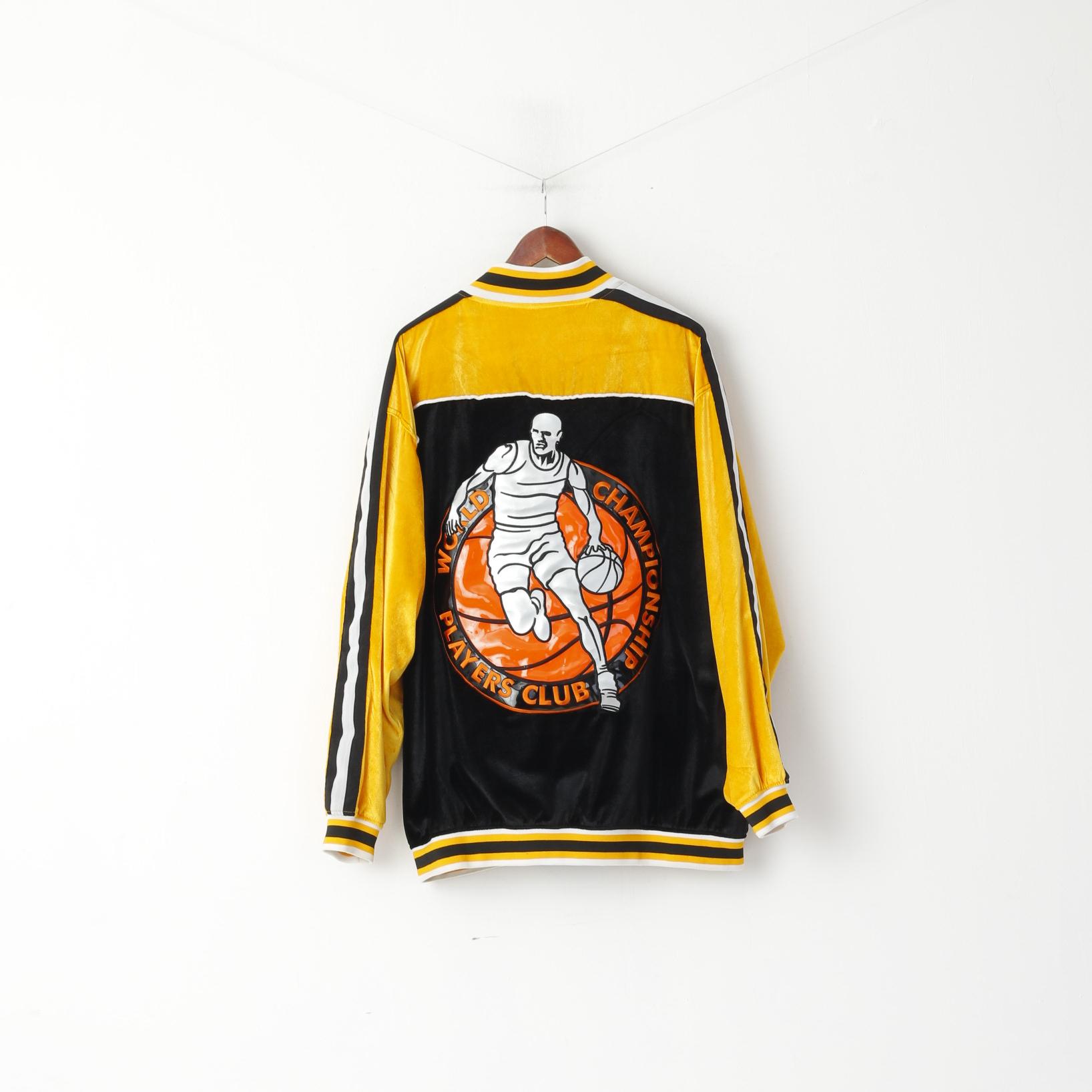 Veezo Wear Men 2XL Sweatshirt Bomber Basketball World Championship Players Club Yellow Sportswear