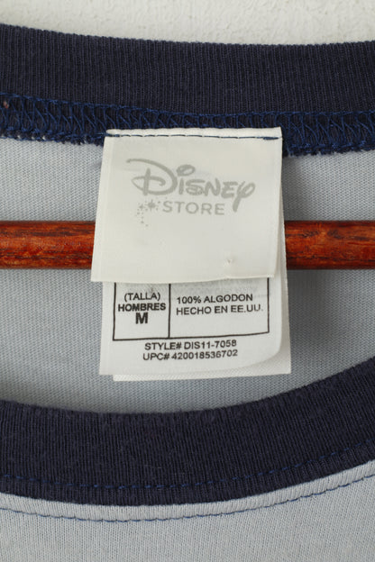 Disney Store Men M Shirt Blue Goofys Glider Long Sleeve Crew Neck Cotton Top