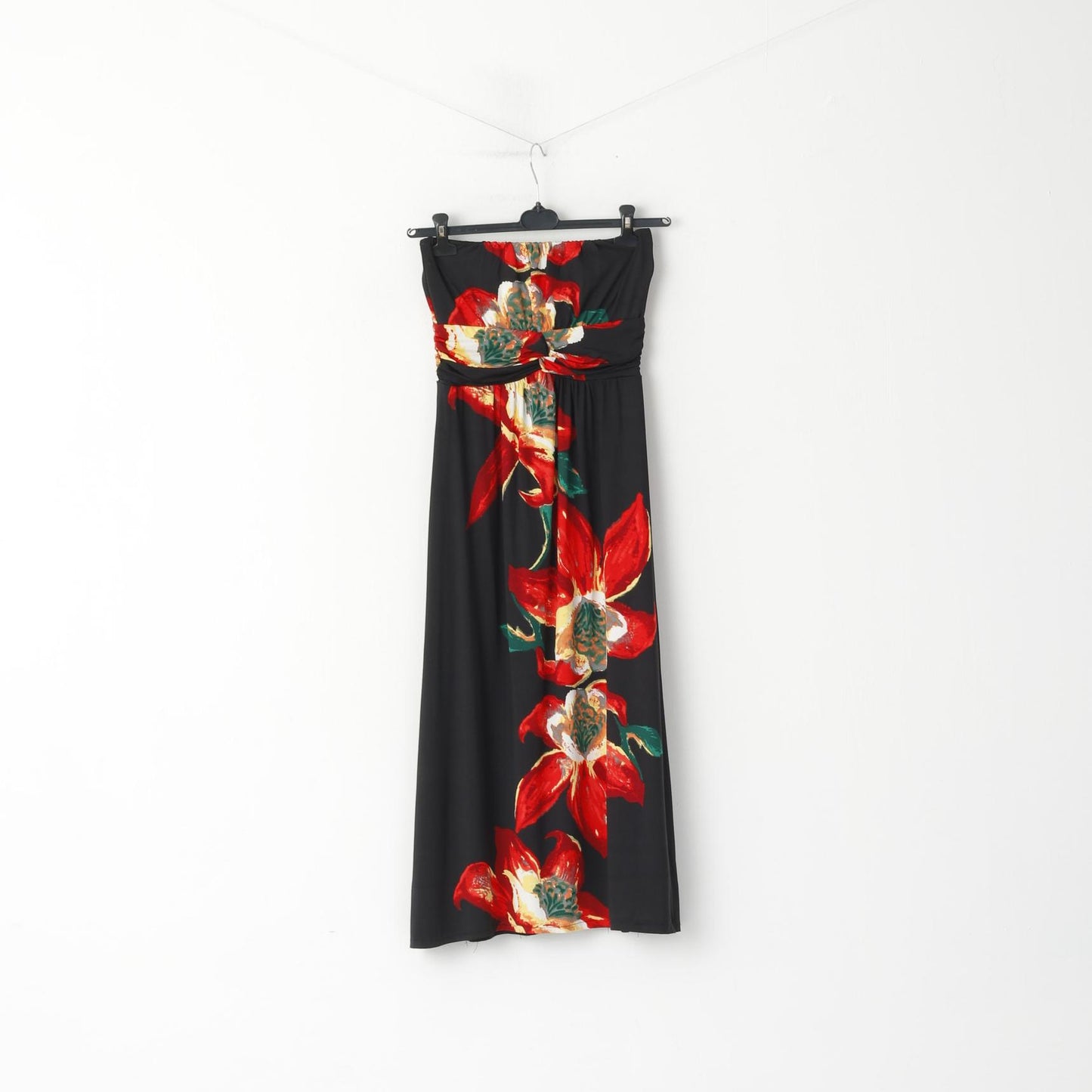 Stella Morgan Women S Midi Dress Black Bandeau Flowral Print Lining Summer