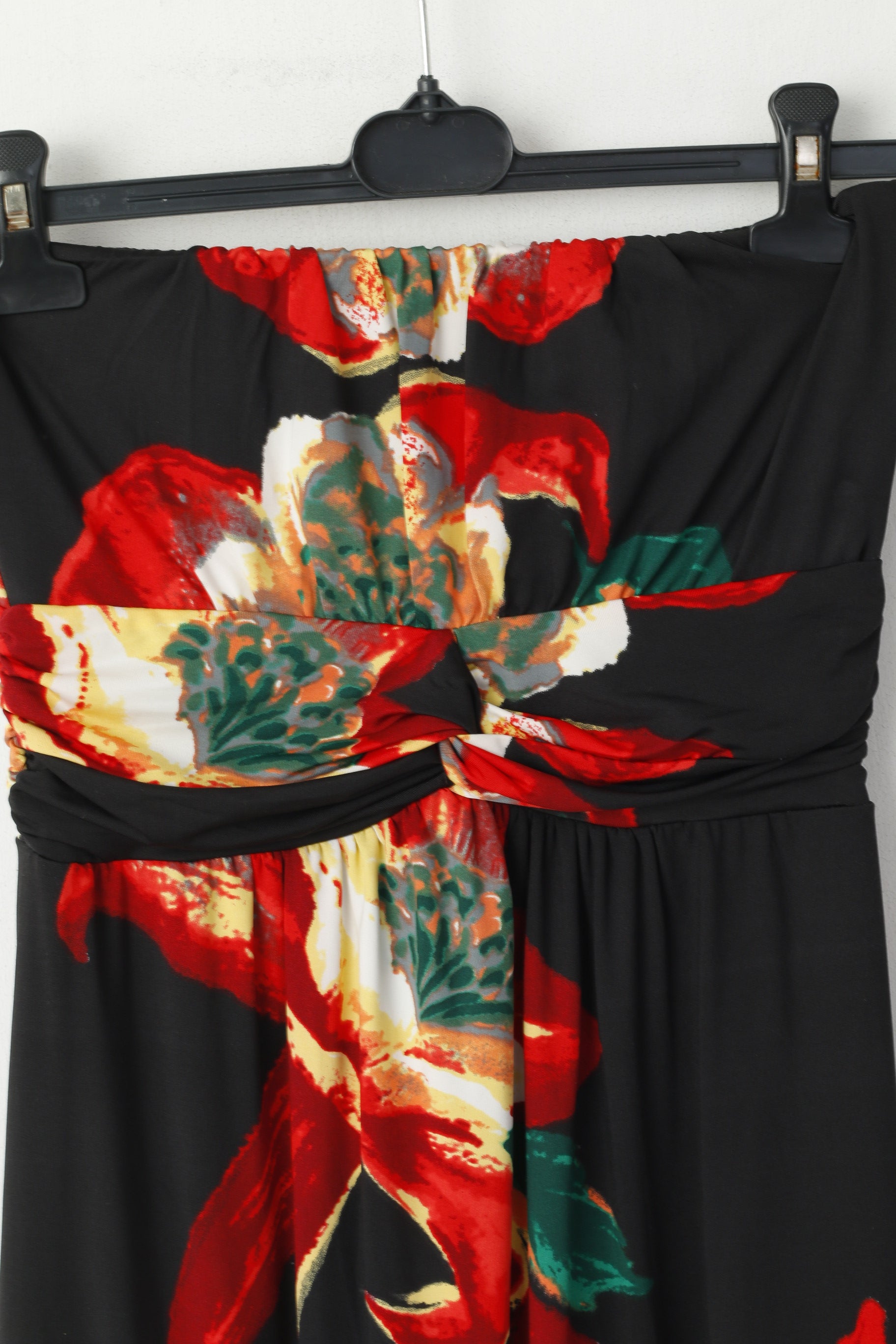 Stella Morgan Women S Midi Dress Black Bandeau Flowral Print Lining Summer