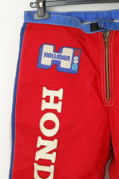 Hallman USA Men 34 Racing Pants Red Honda Vintage 70's Motorcross Trousers
