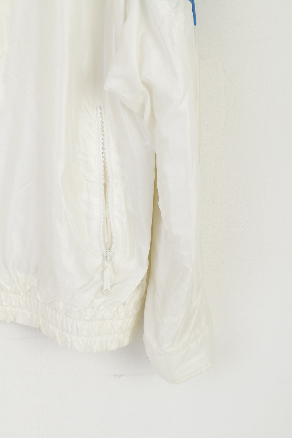 C. Keer Men 52 L Jacket Cream Shiny Vintage Nylon Waterproof Oldschool Top