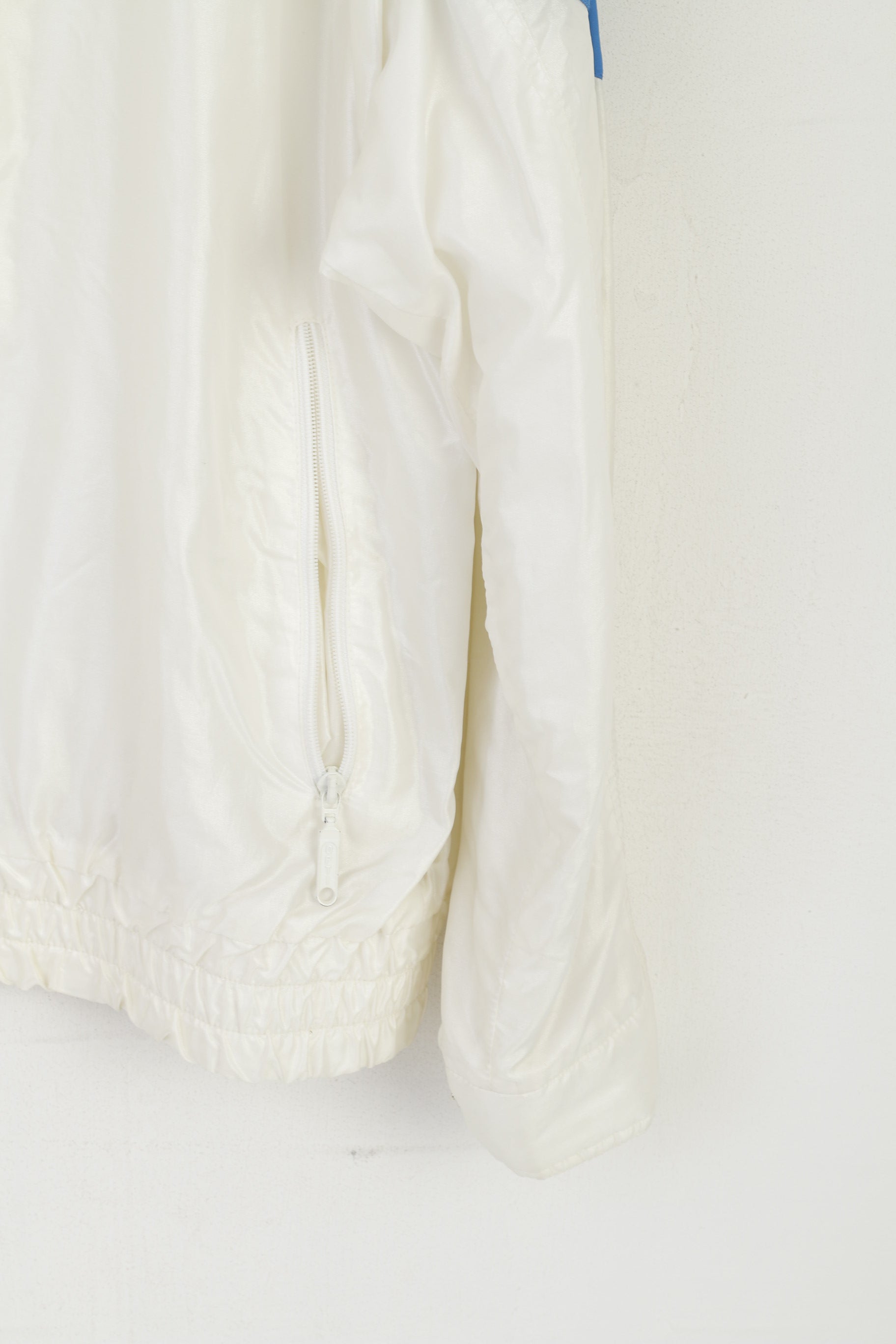 C. Keer Men 52 L Jacket Cream Shiny Vintage Nylon Waterproof Oldschool Top