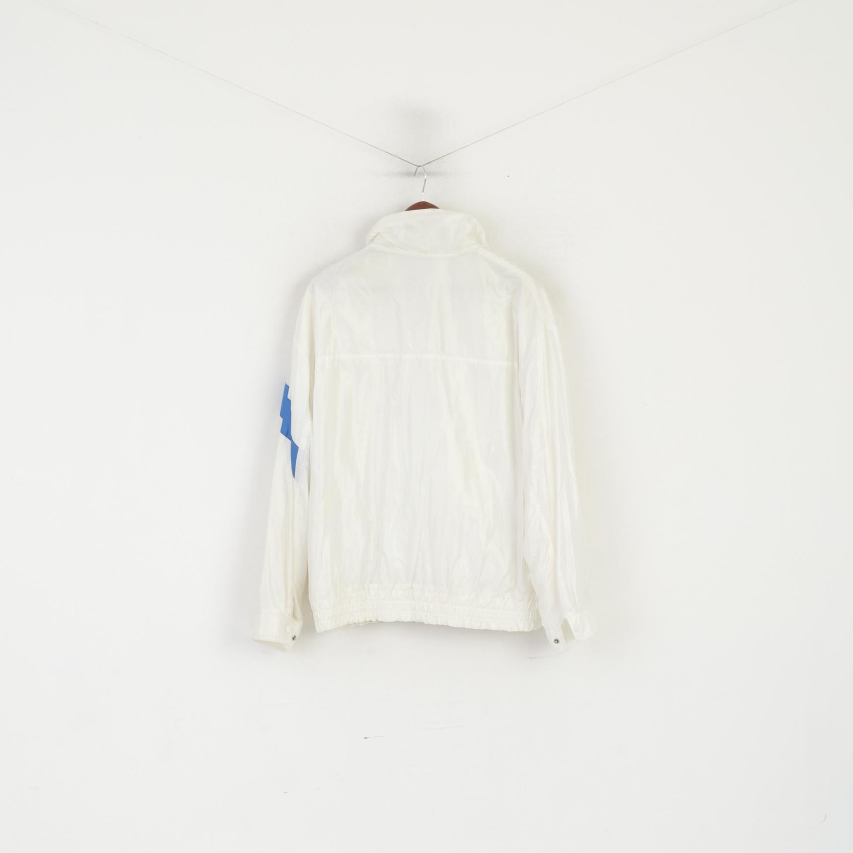 C. Keer Men 52 L Jacket Cream Shiny Vintage Nylon Waterproof Oldschool Top