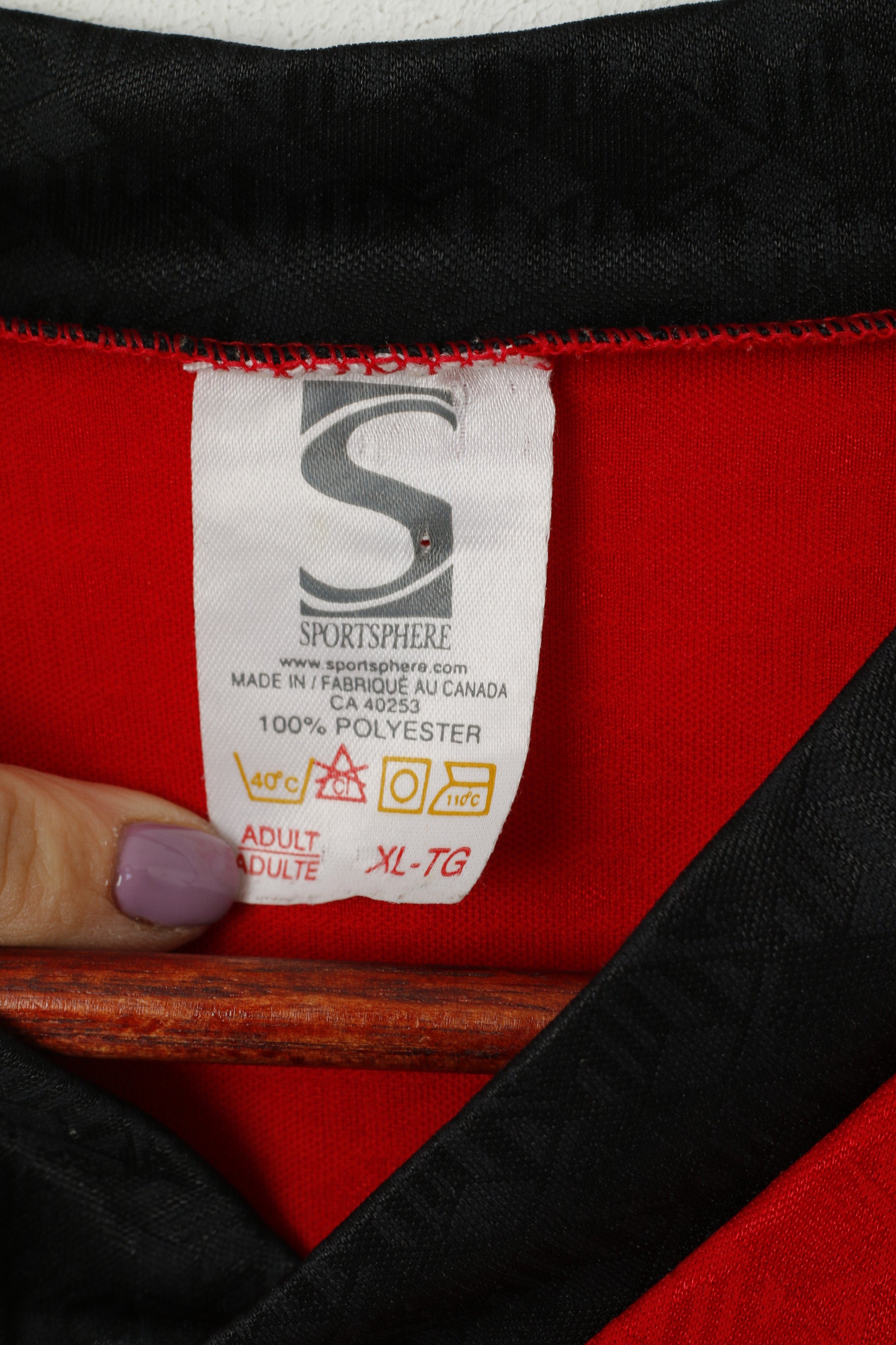 Sportsphere Mens XL Shirt Red Vintage Warminster Soccer Club Pennsylvania Usa #13 Top