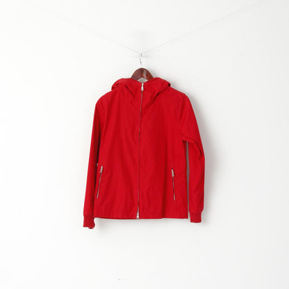 Peak Performance Women S Jacket Red Kasy J Cotton Blend Hooded Zip Up Top