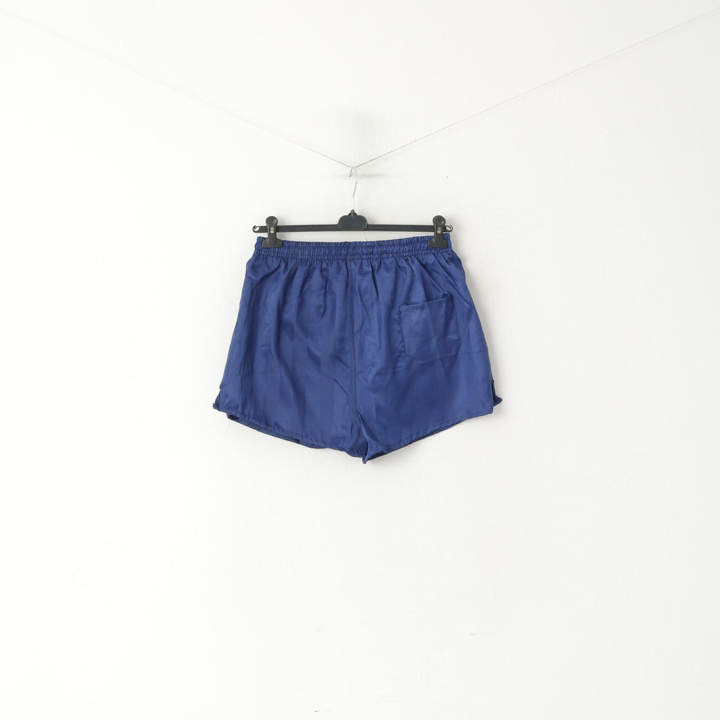 Vintage hommes 9 L Shorts marine rayé brillant entraînement Gym course vêtements de sport