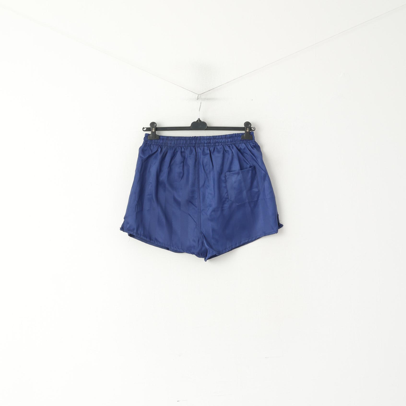 Vintage hommes 9 L Shorts marine rayé brillant entraînement Gym course vêtements de sport