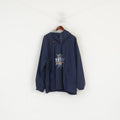 John F.Gee Hommes 60/62 XXXL Veste Pull Marine Vintage Nylon À Capuchon Léger Haut