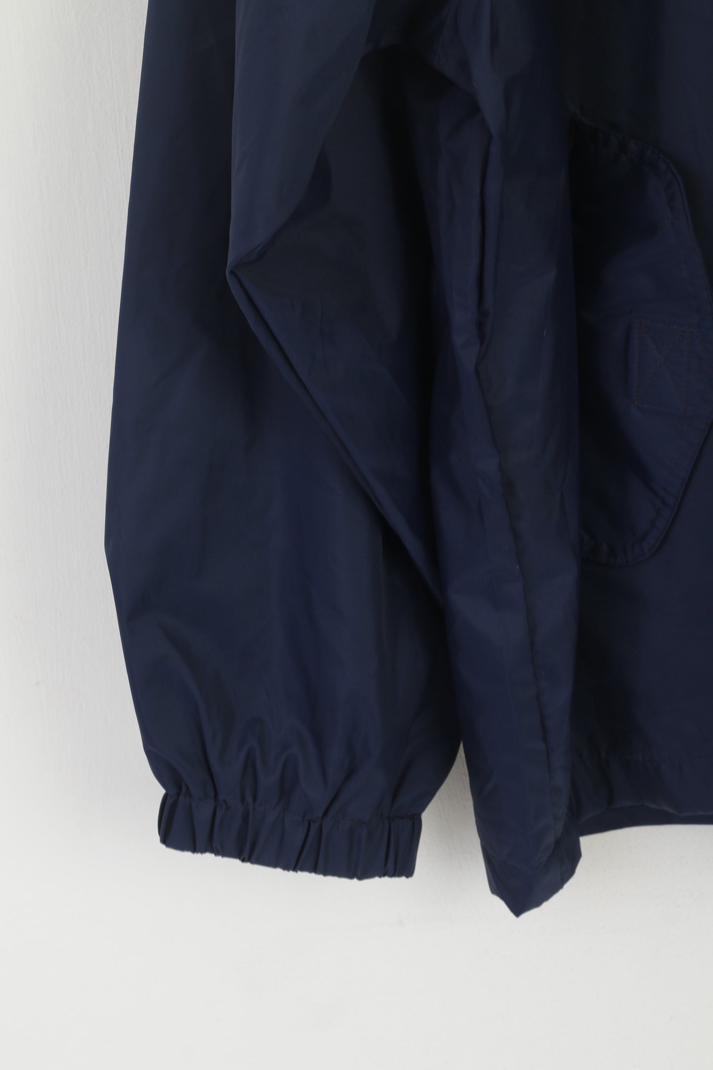 Giacca pullover John F.Gee da uomo 60/62 XXXL Top leggero con cappuccio in nylon vintage blu scuro