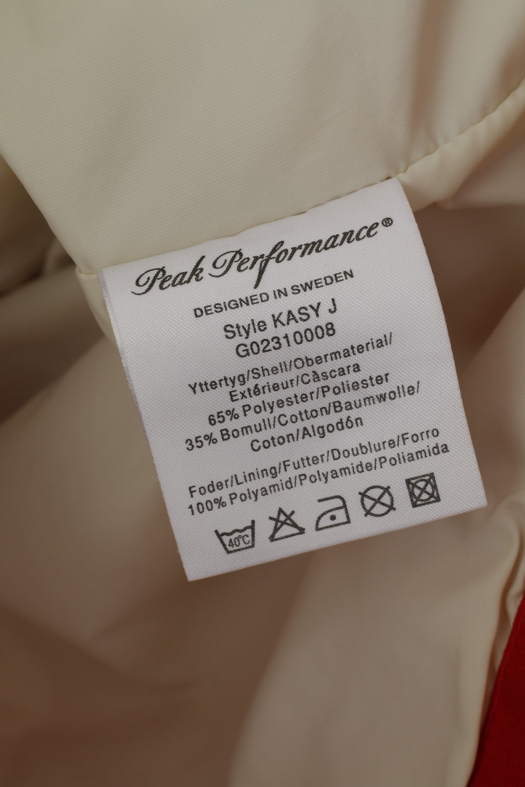 Peak Performance Veste Femme Rouge Kasy J Coton Mélangé À Capuche Zippé Haut