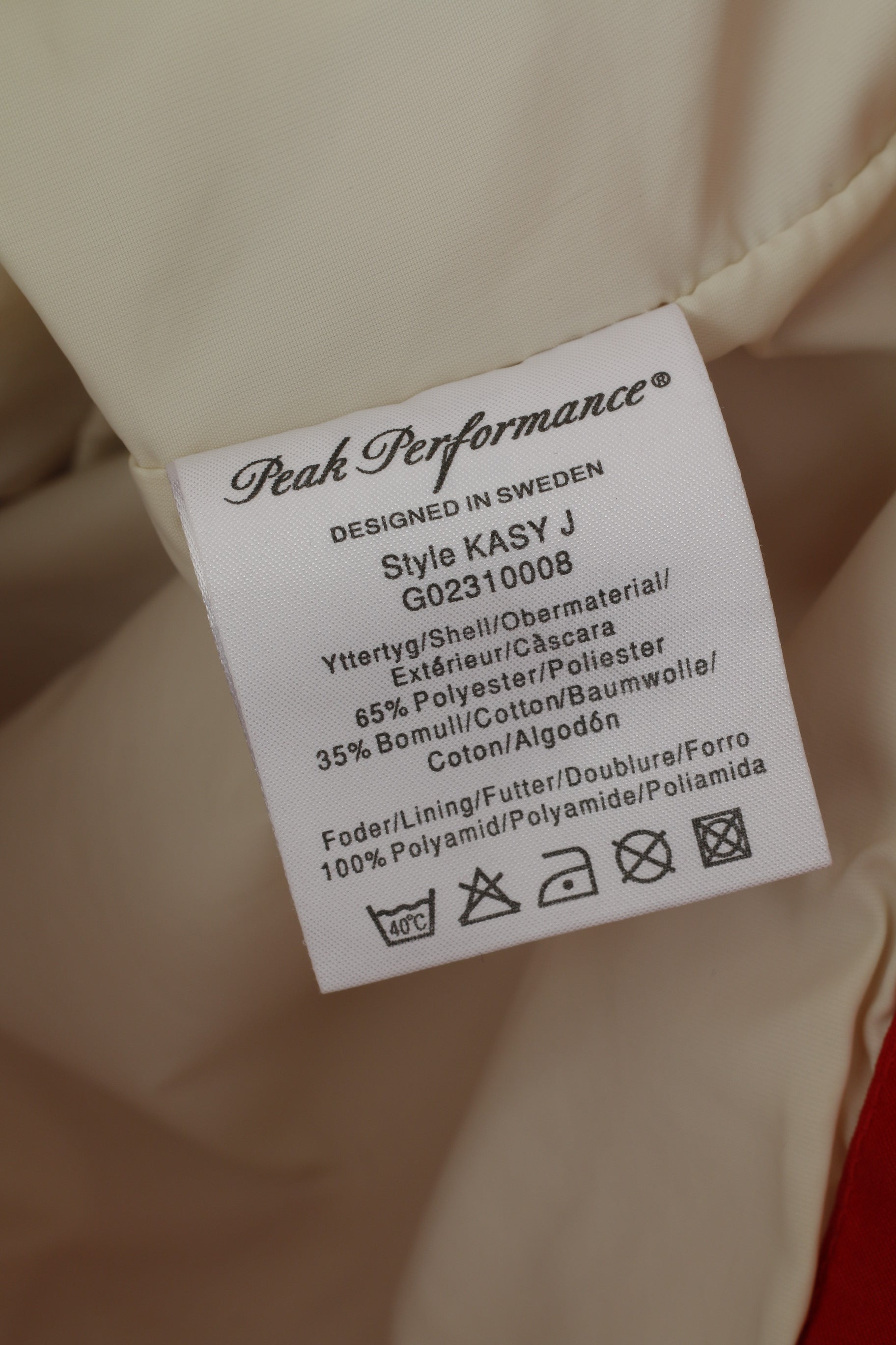 Peak Performance Veste Femme Rouge Kasy J Coton Mélangé À Capuche Zippé Haut