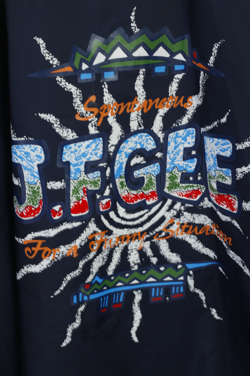 John F.Gee Hommes 60/62 XXXL Veste Pull Marine Vintage Nylon À Capuchon Léger Haut
