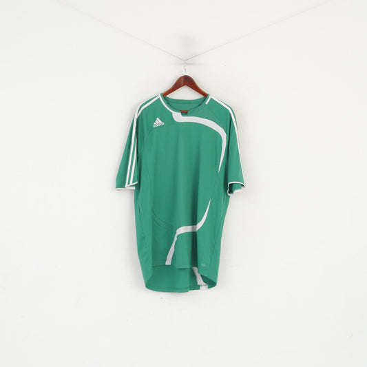 Adidas Homme XXL Chemise Vert Brillant Vintage Sportswear Jersey Training Top