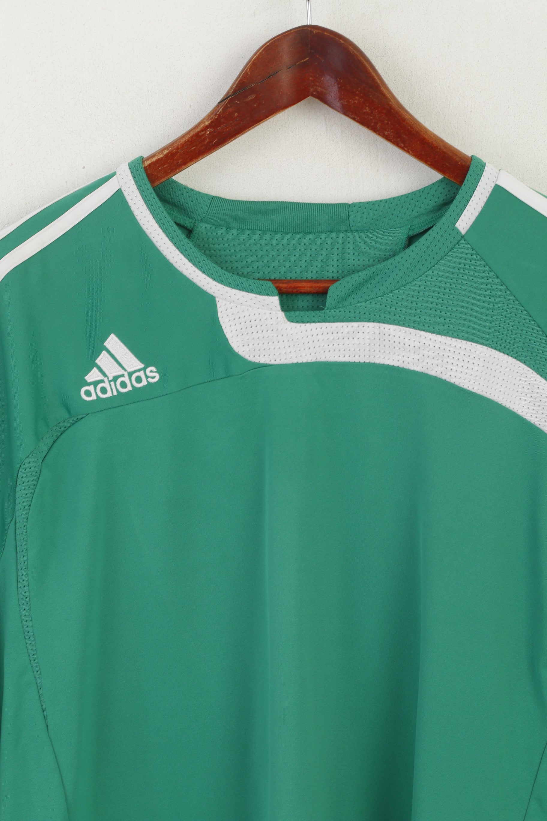 Adidas Homme XXL Chemise Vert Brillant Vintage Sportswear Jersey Training Top