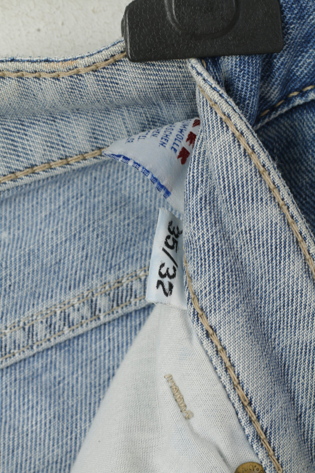 Joker Jeans Men 35 Trousers Blue Denim Cotton Double Basic Saddle Stttched Vintage Pants