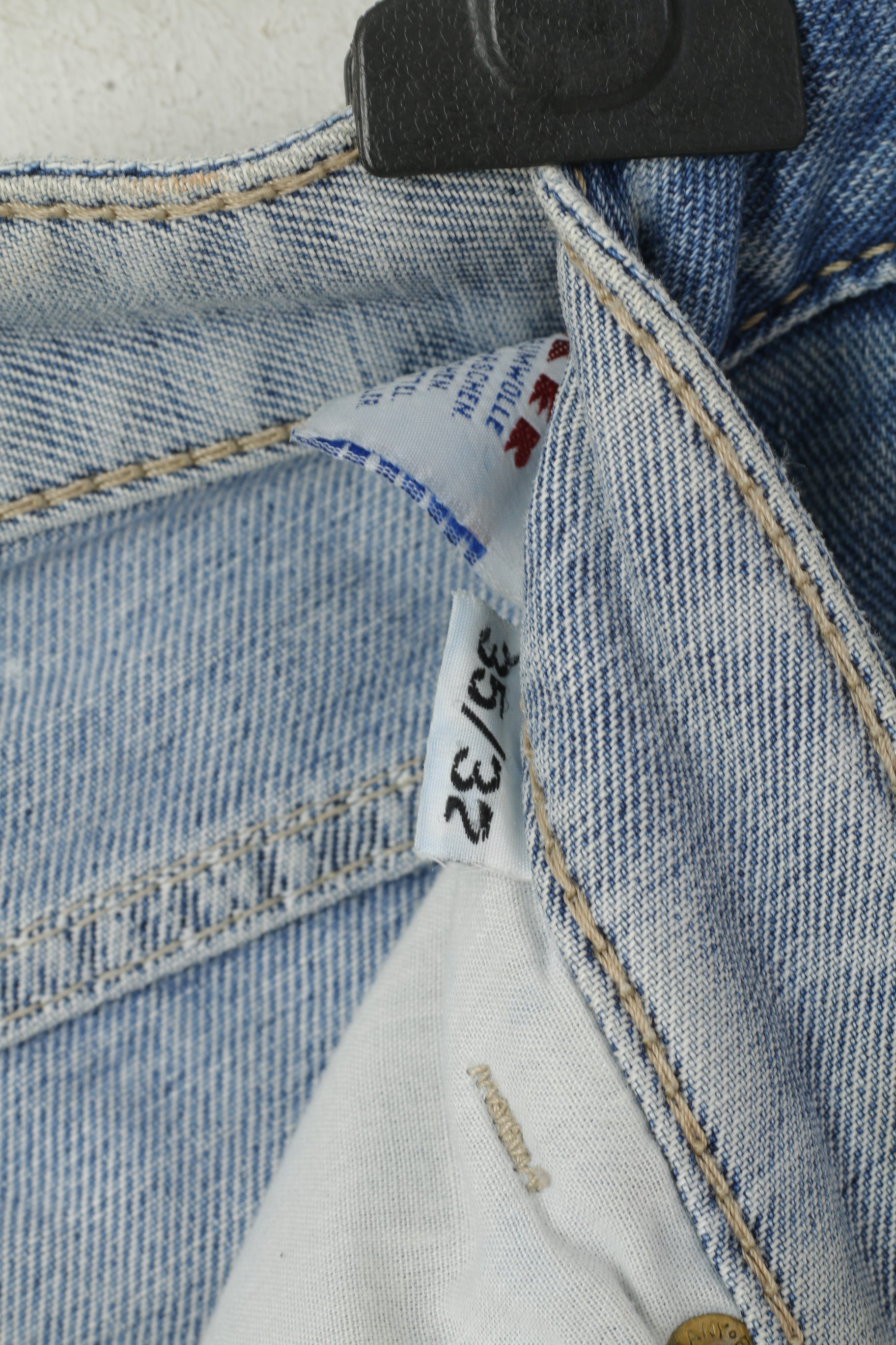 Joker Jeans Men 35 Trousers Blue Denim Cotton Double Basic Saddle Stttched Vintage Pants