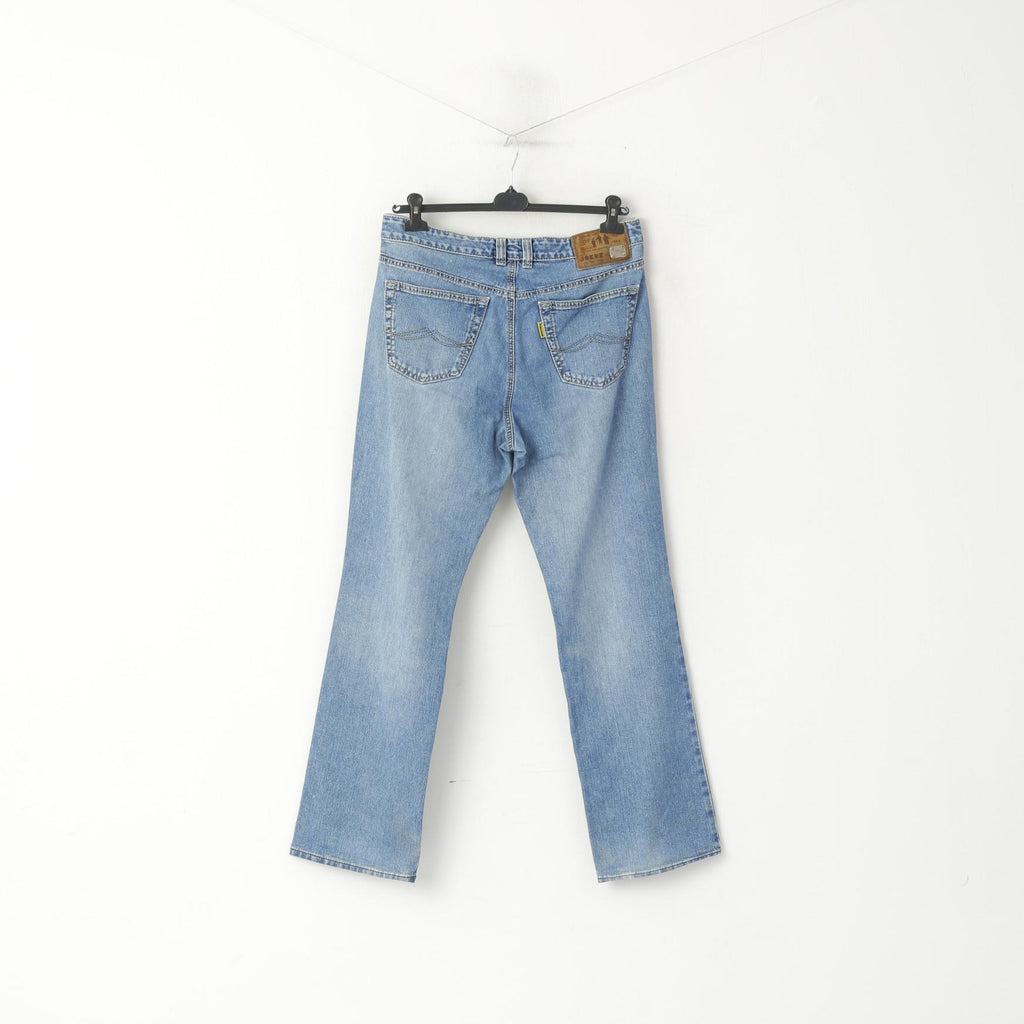 Joker Jeans Men 35 Trousers Blue Denim Cotton Double Basic Saddle Stttched Vintage Pants