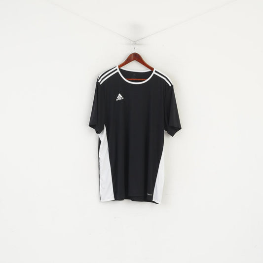 Adidas Hommes XXL Chemise Noir Vintage Activewear Sport Football Jersey Top