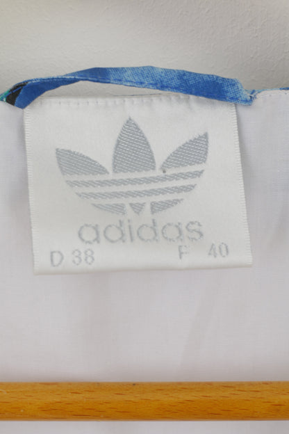 Gilet Adidas da donna 10 38 M Gilet vintage floreale senza maniche sportivo da tennis bianco