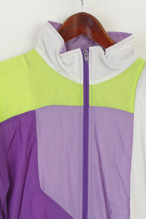 Active Swiss Design Hommes M Veste Brillant Vintage Violet Nylon Bomber Full Zip Sport Top