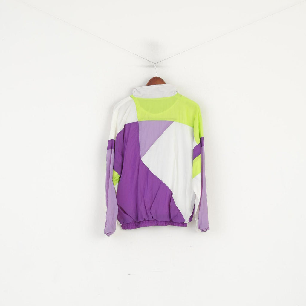 Active Swiss Design Hommes M Veste Brillant Vintage Violet Nylon Bomber Full Zip Sport Top