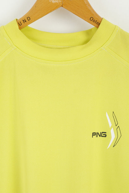 Ping Men M Shirt Neon Green Golf  Short Sleeve Activewear Top
