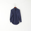 Racing Green Men 14.5 37 M Casual Shirt Navy Striped Cotton Long Sleeve Top