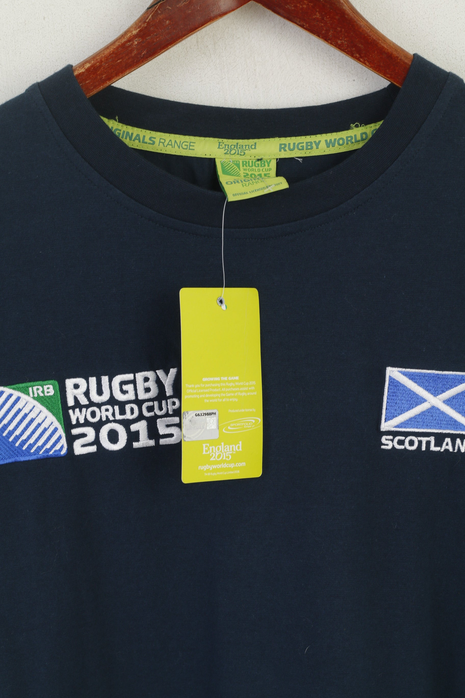 New Rugby World Cup 2015 Scotland Men S Shirt Navy Cotton Official Top