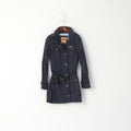 Khujo Veste pour femme en coton bleu marine avec capuche cachée et ceinture