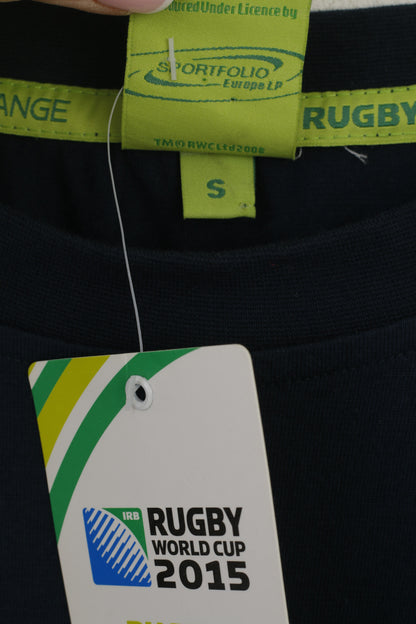 Nuova maglia ufficiale della Coppa del Mondo di Rugby 2015 Scozia, da uomo, in cotone blu scuro