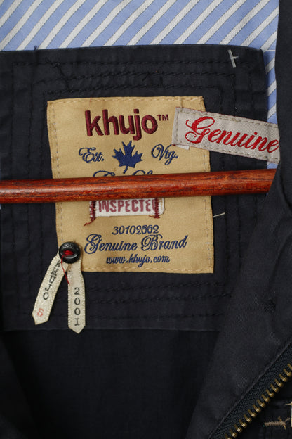 Khujo Women S Jacket Navy Cotton Belted Hidden Hood Casual Parka Top