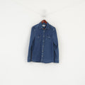 Mustang Men S Casual Shirt Blue Denim Slim Fit Stretch Long Sleeve Vintage Top