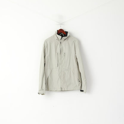 Peak Performance Men M Jacket Grey Cotton Nylon Blend Outdoor Full Zipper Top