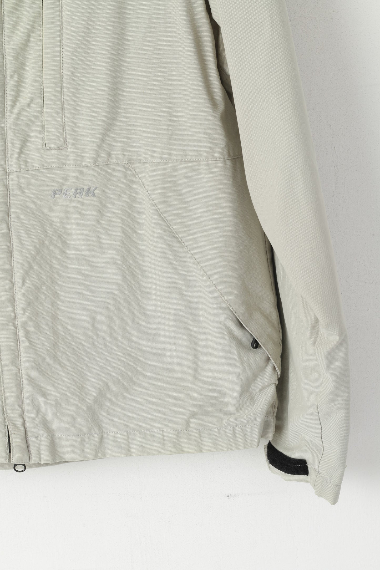 Peak Performance Men M Jacket Grey Cotton Nylon Blend Outdoor Full Zipper Top