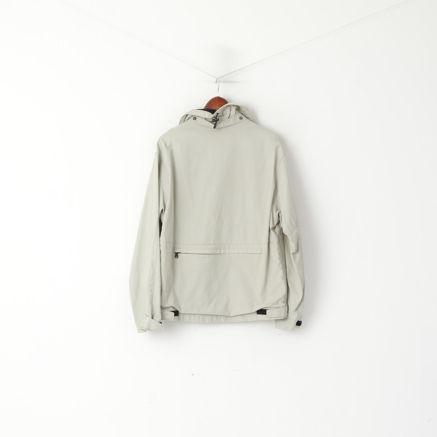 Peak Performance Men M Jacket Grey Cotton Nylon Blend Outdoor Full Zipper Top