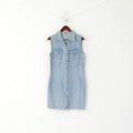 Teddy's Femme 42 S/M Denim Robe Bleu Vintage Années 90 Sans Manches Jeans Coton