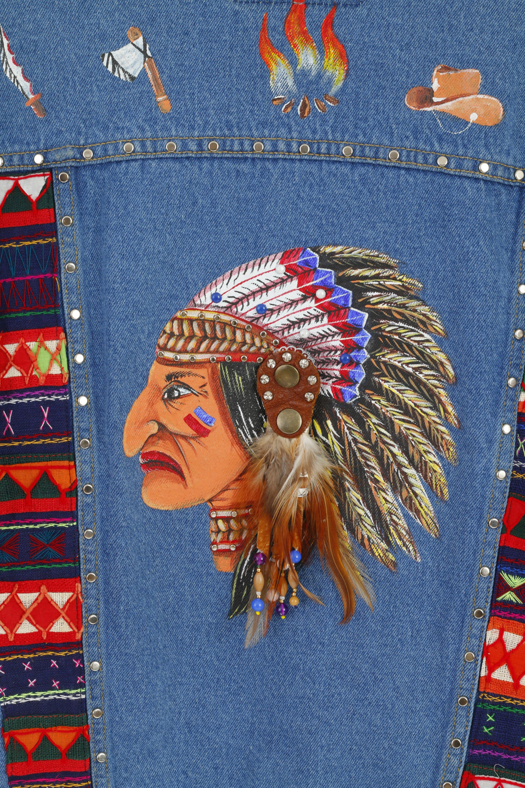 The Blue Log Jeans Women L Denim Jacket Indian Cotton Emroidered Boho Top