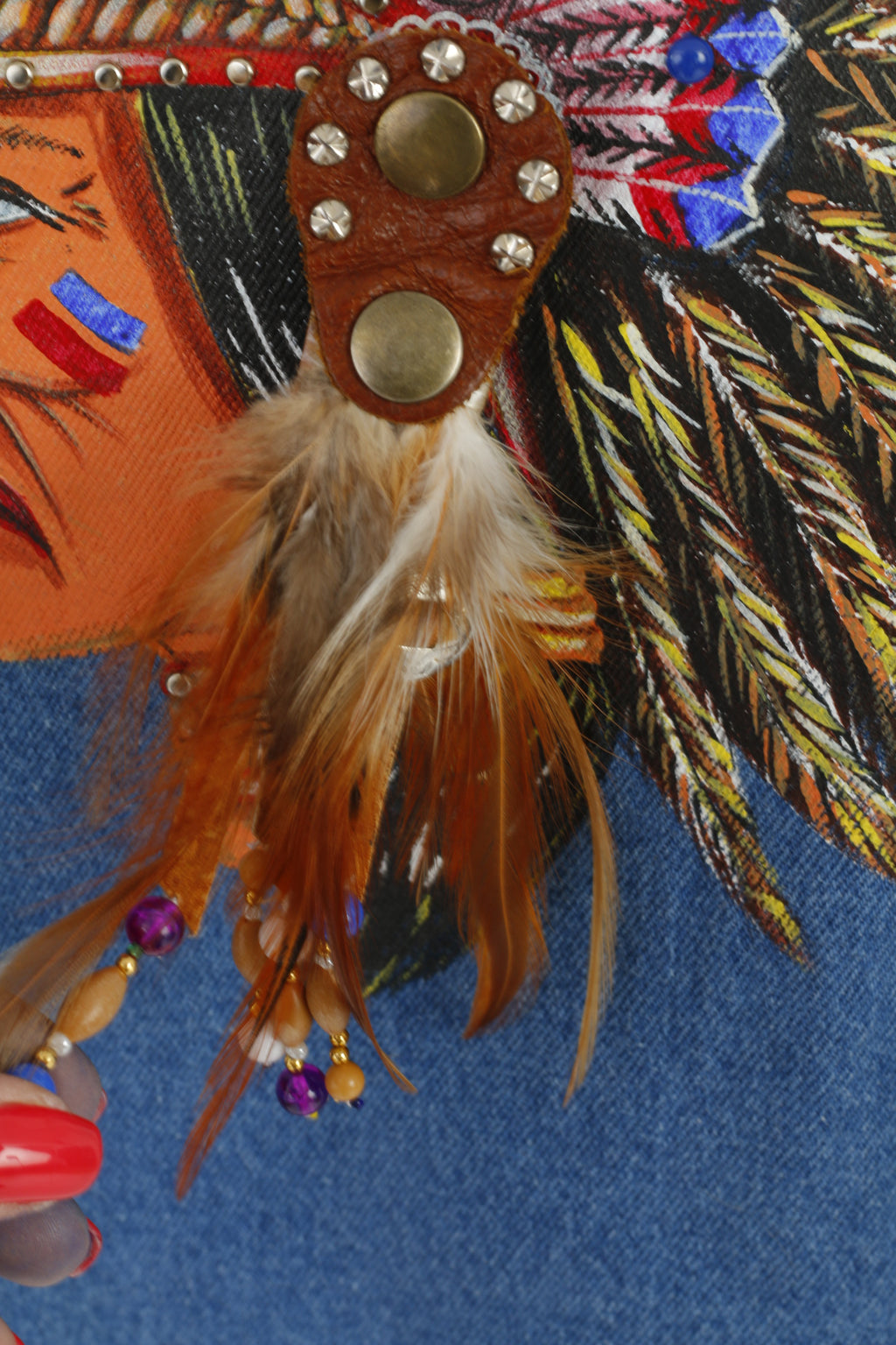 The Blue Log Jeans Women L Denim Jacket Indian Cotton Emroidered Boho Top