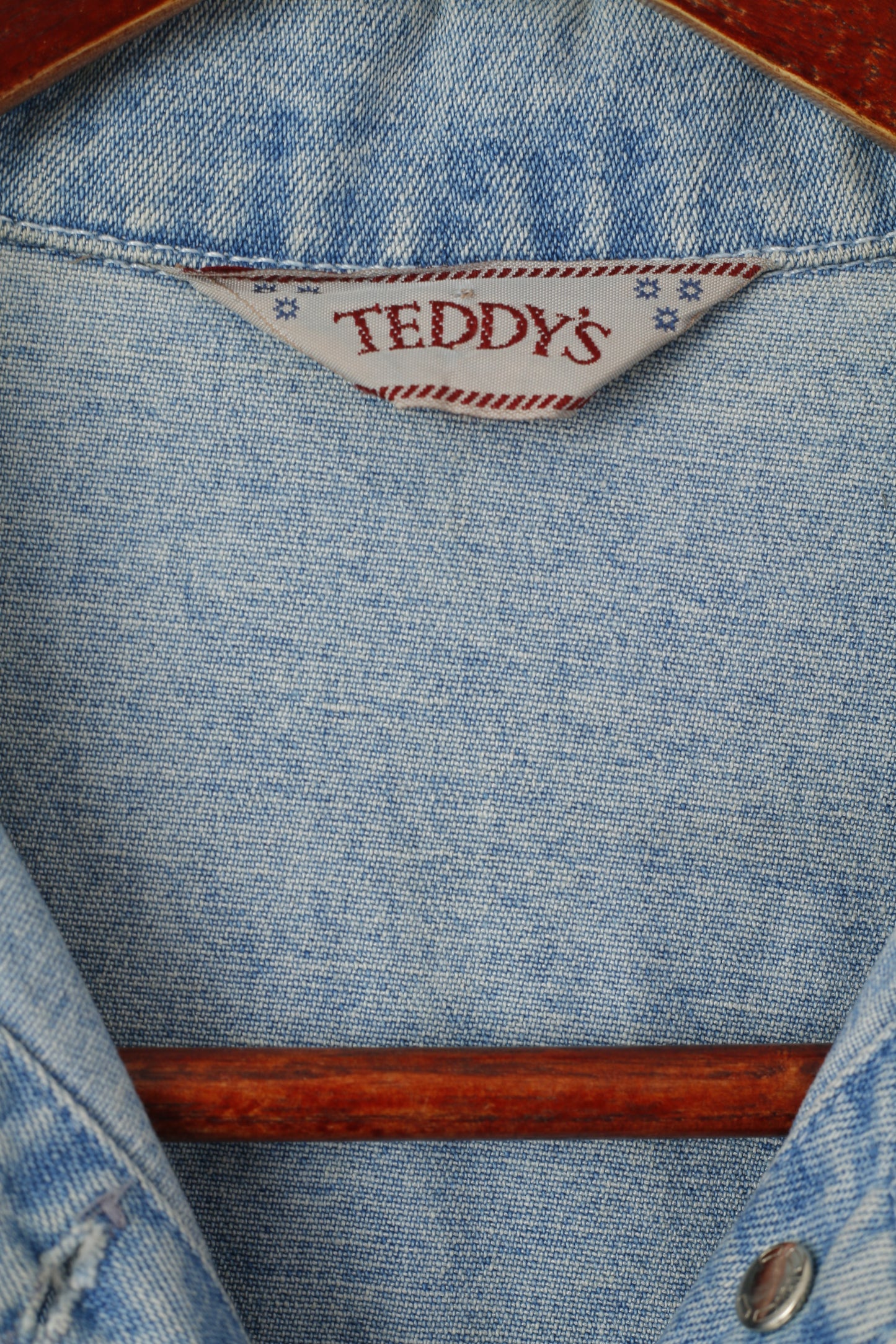 Teddy's Women 42 S/M Denim Dress Blue Vintage 90s Sleeveless Jeans Cotton