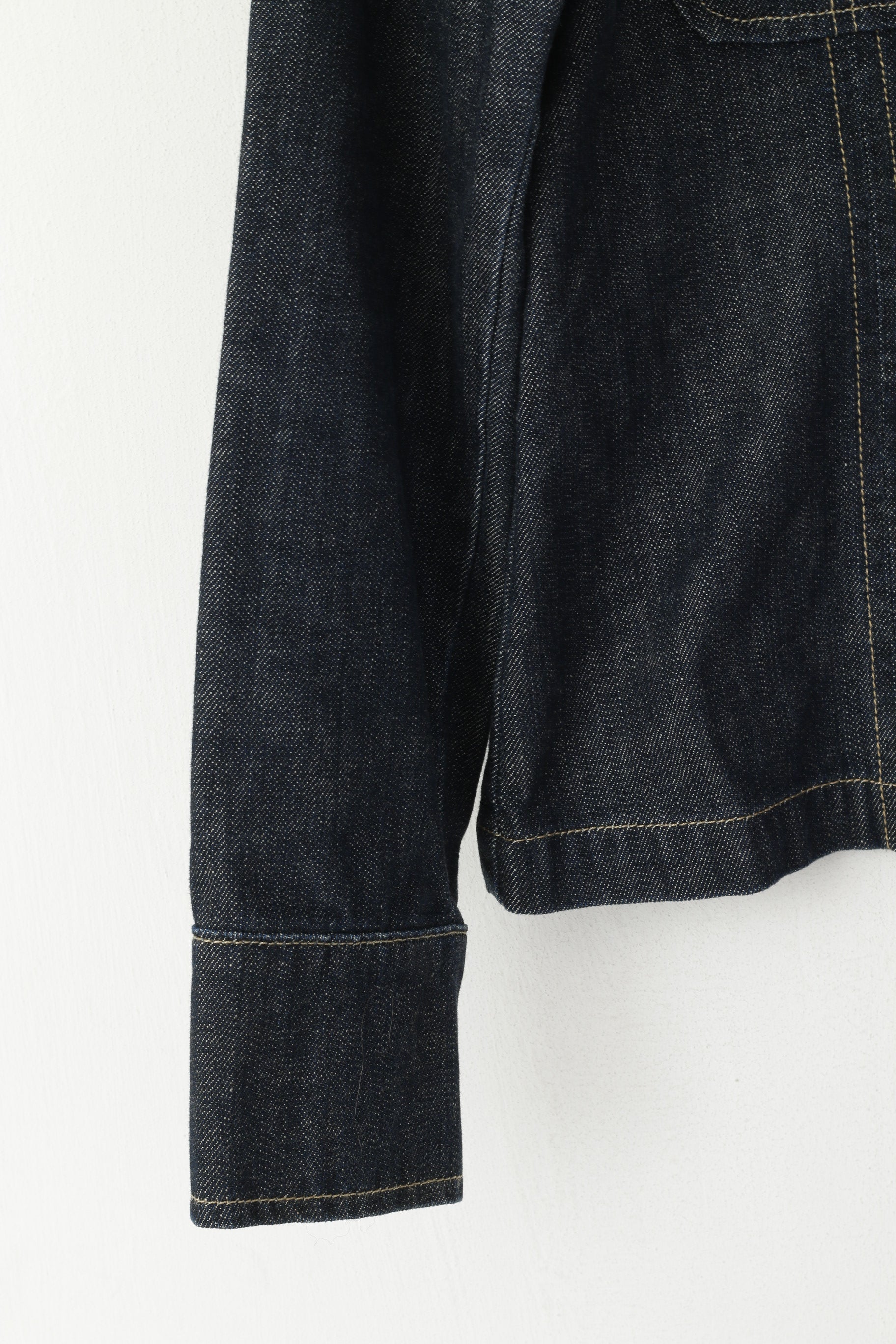 NEXT Veste en jean pour femme 10 38 S en coton bleu marine avec poches et haut boutonné