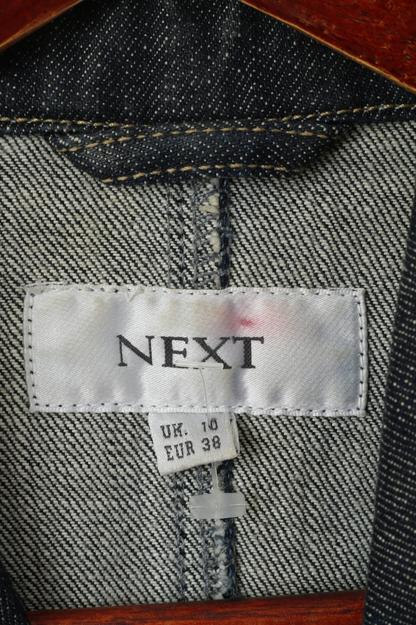 NEXT Women 10 38 S Denim Jacket Navy Cotton Jeans Pockets Buttoned Top