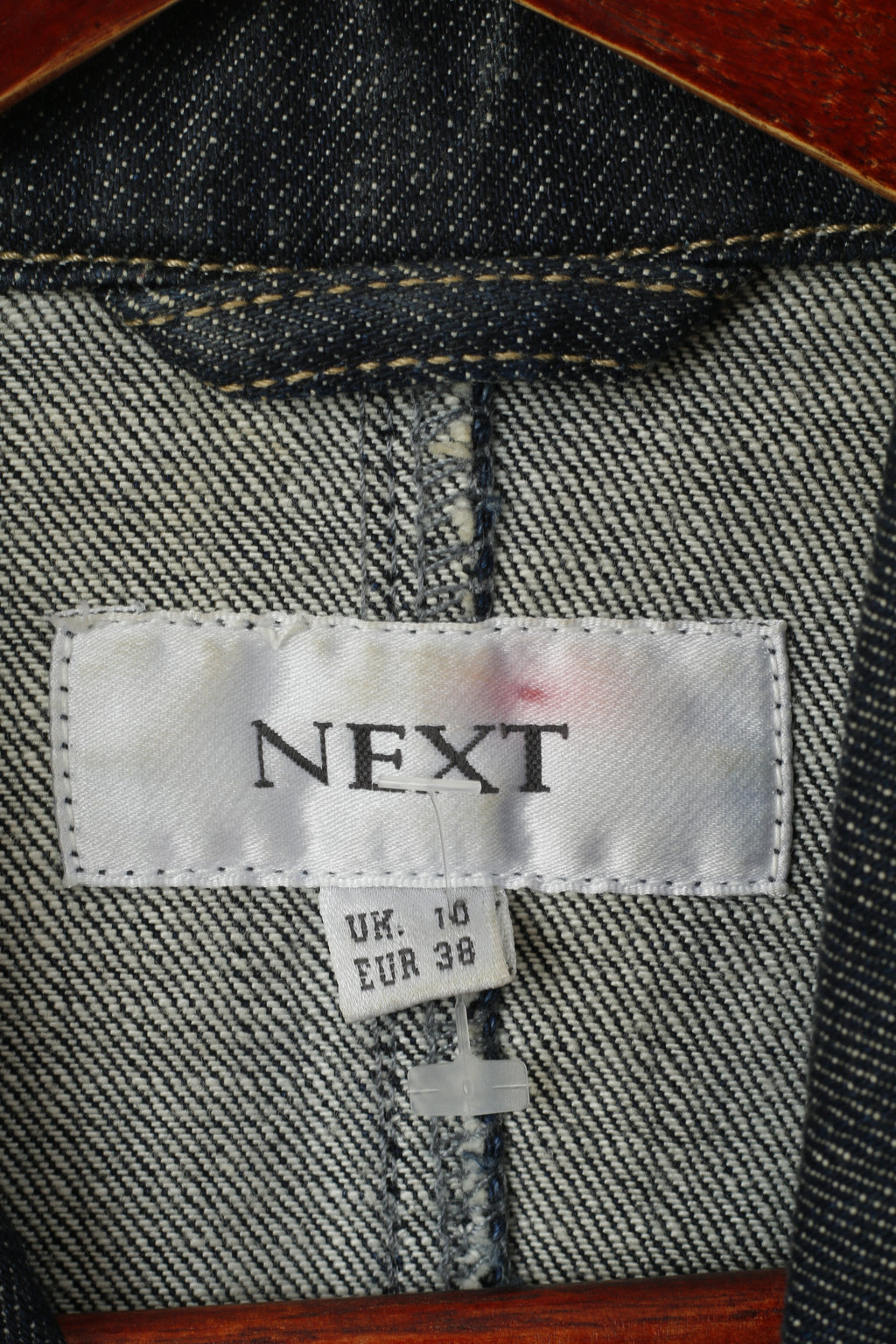 NEXT Veste en jean pour femme 10 38 S en coton bleu marine avec poches et haut boutonné