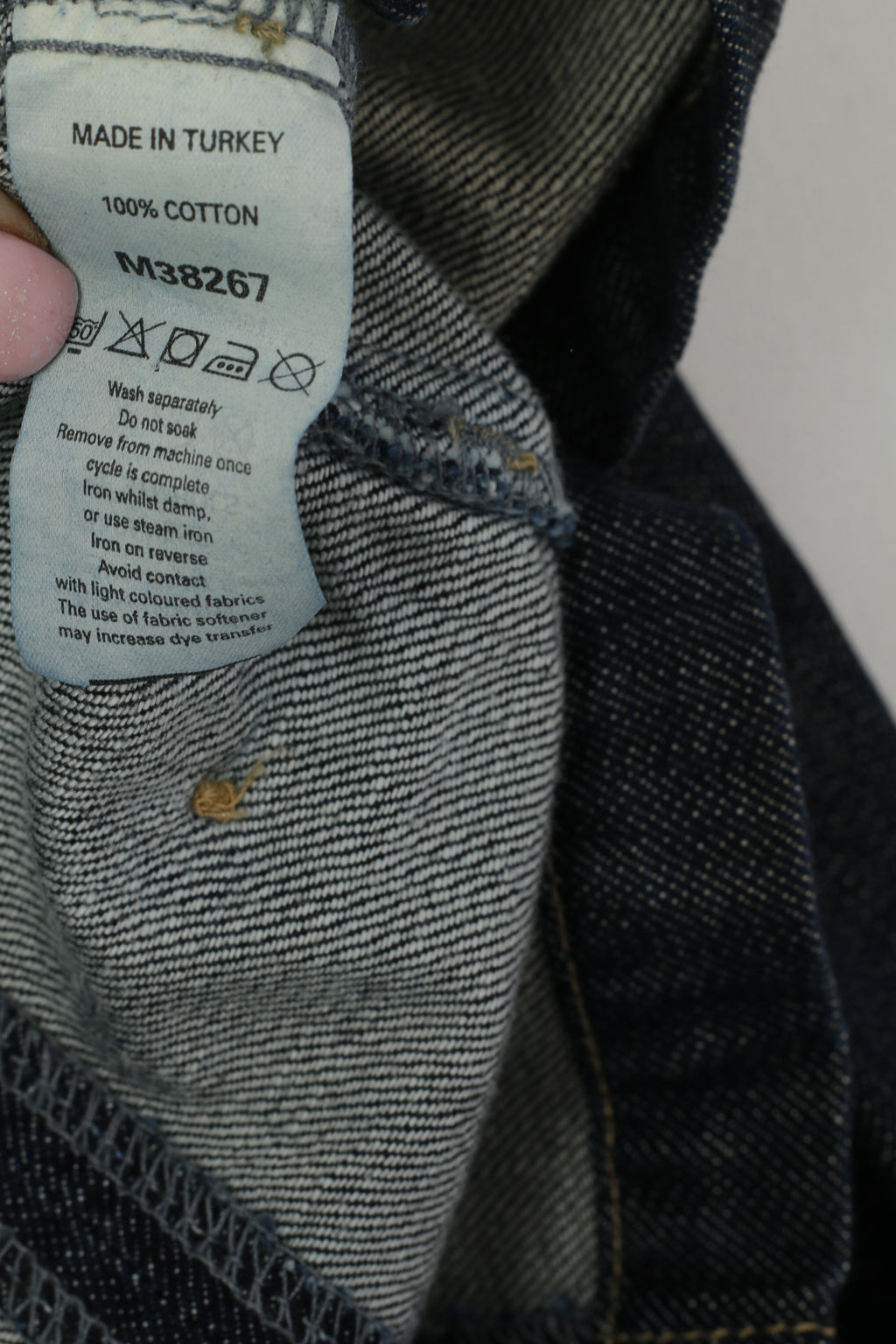 NEXT Veste en jean pour femme 10 38 S en coton bleu marine avec poches et haut boutonné