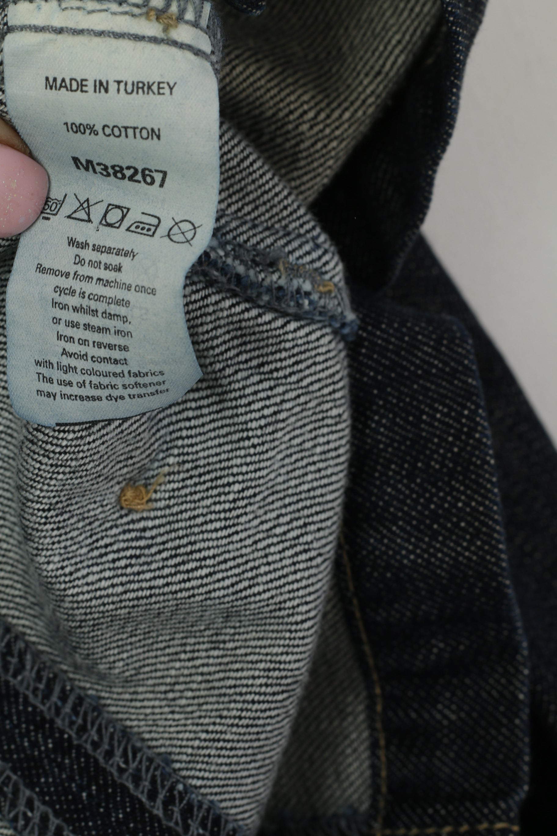 NEXT Veste en jean pour femme 10 38 S en coton bleu marine avec poches et haut boutonné