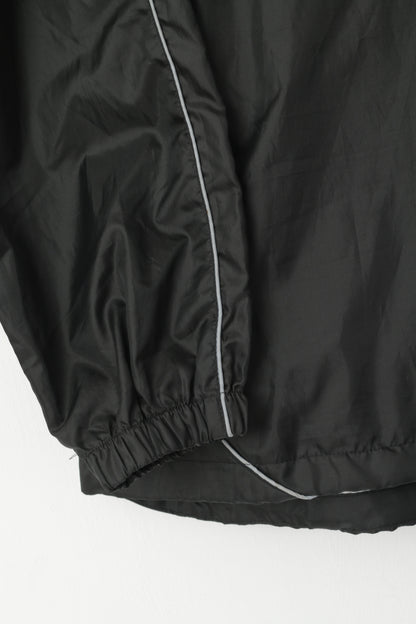 Umbro Hommes M Veste Noir Pull À Capuche Zip Cou Kangourou Poche Activewear Top