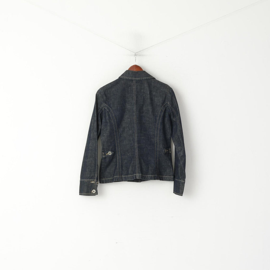 NEXT Veste en jean pour femme 10 38 S en coton bleu marine avec poches et haut boutonné